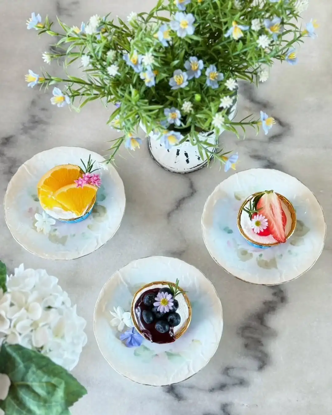A spread of sweet desserts served at The Chalet Cafe